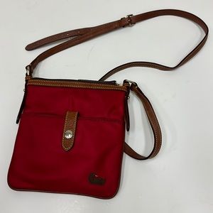 Dooney & Bourke red nylon mini crossbody bag
